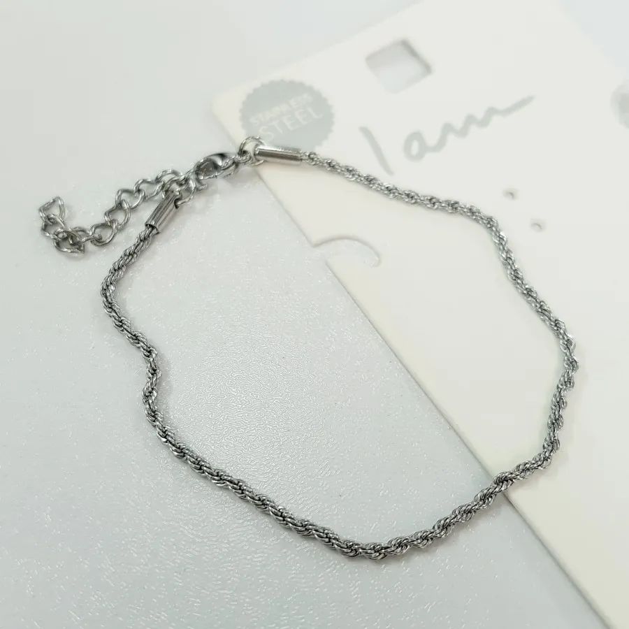 دستبند استیل طنابی ظریف