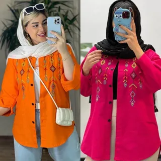 شومیز مانتویی گلدوزی