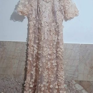 لباس مجلسی صورتی پولکی
