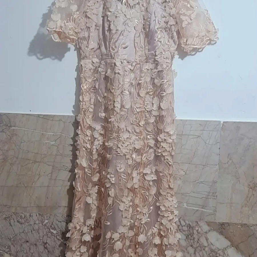 لباس مجلسی صورتی پولکی