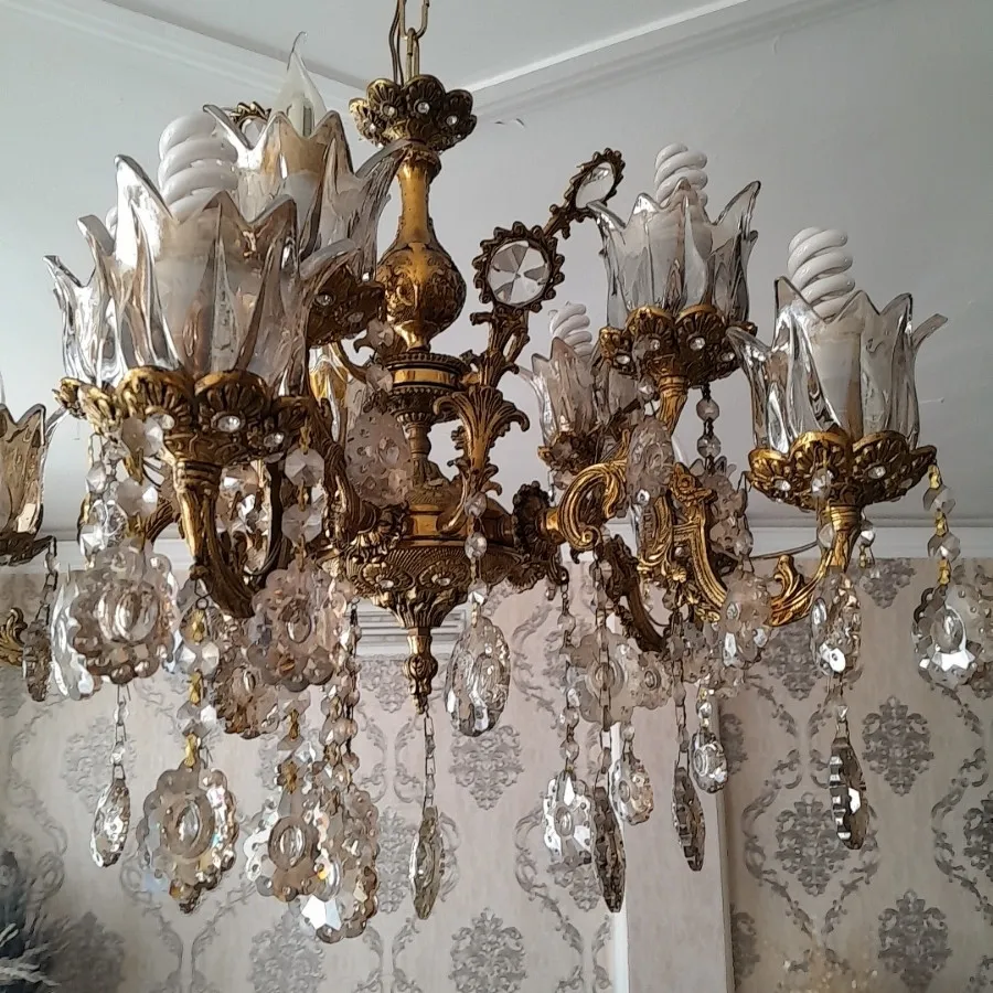 لوستر 5 شاخه دوبل برنز