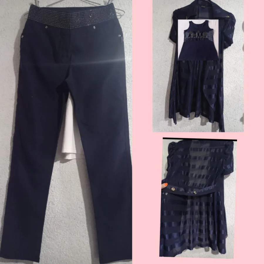 کت شلوار سرمه ای کتان