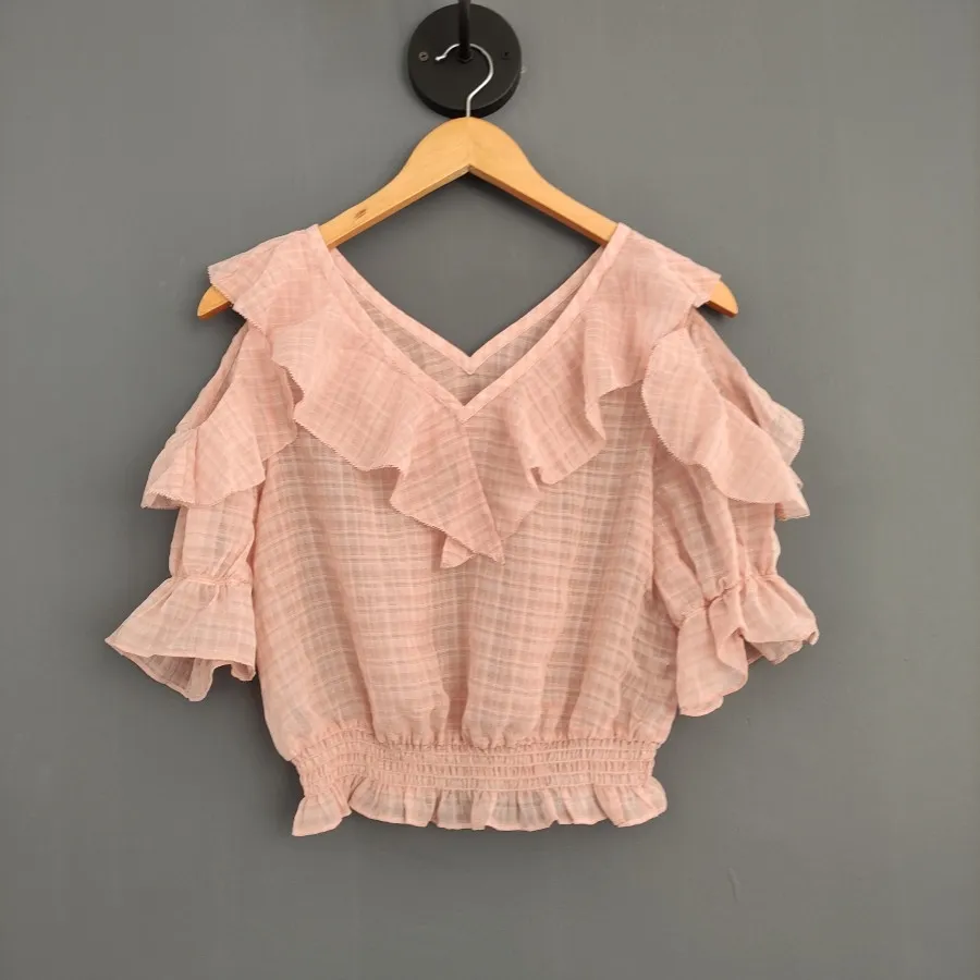 شومیز حریر کراپ برند