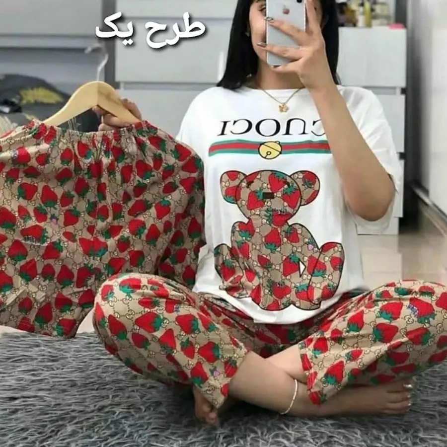 ست تیشرت شلوارک شلوار نخ