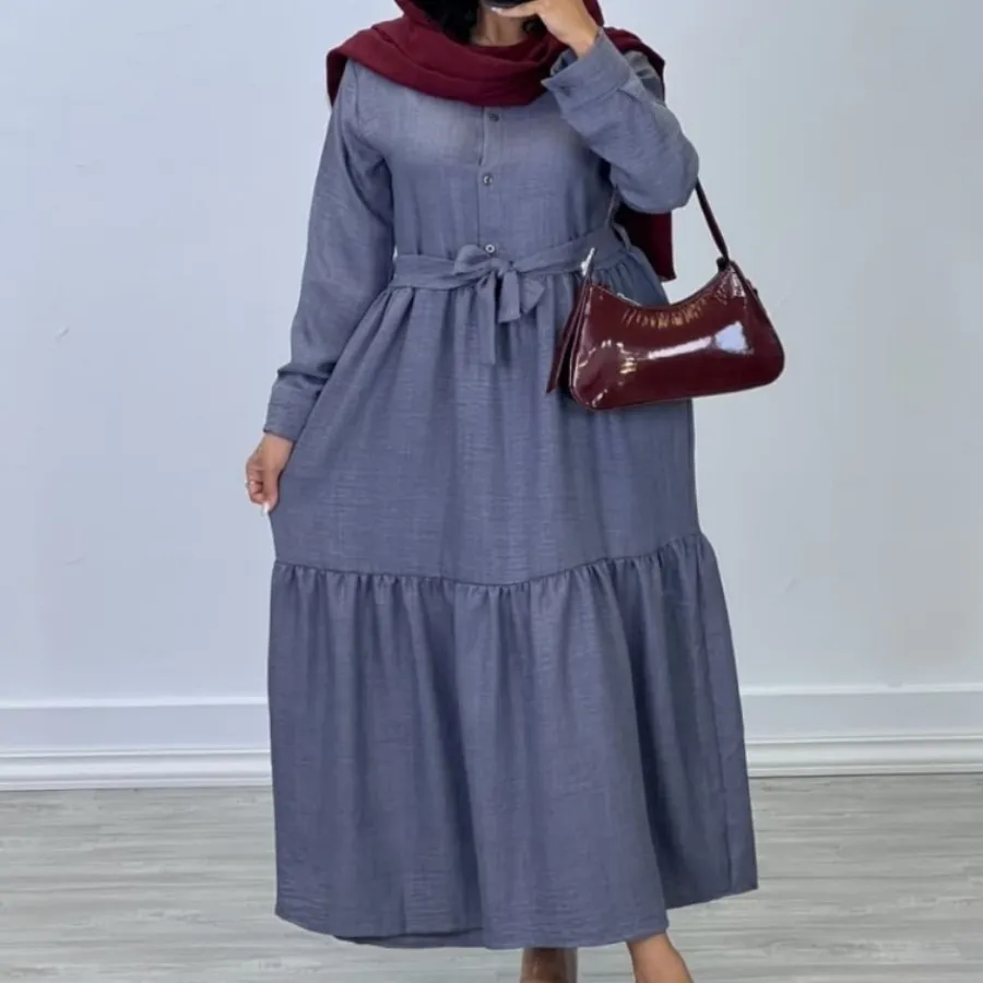 پیراهن چین دار بلند زنانه