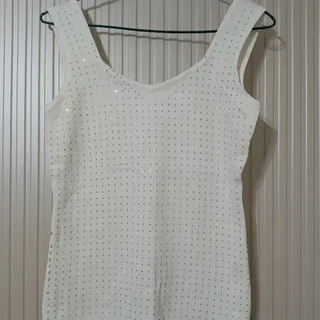 تاپ سفید نگین دار شیک