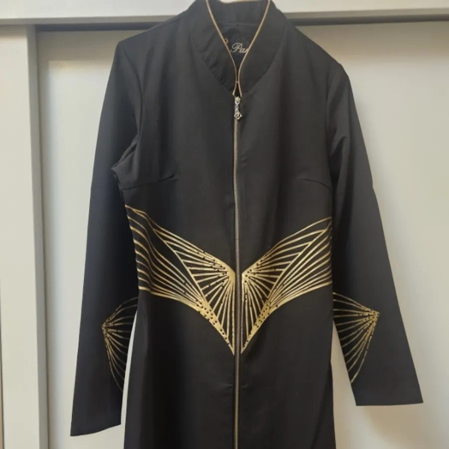 مانتو رسمی مشکی طلایی