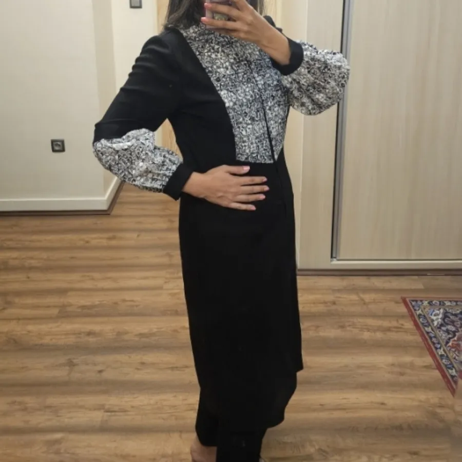 مانتو مشکی آستین پفکی