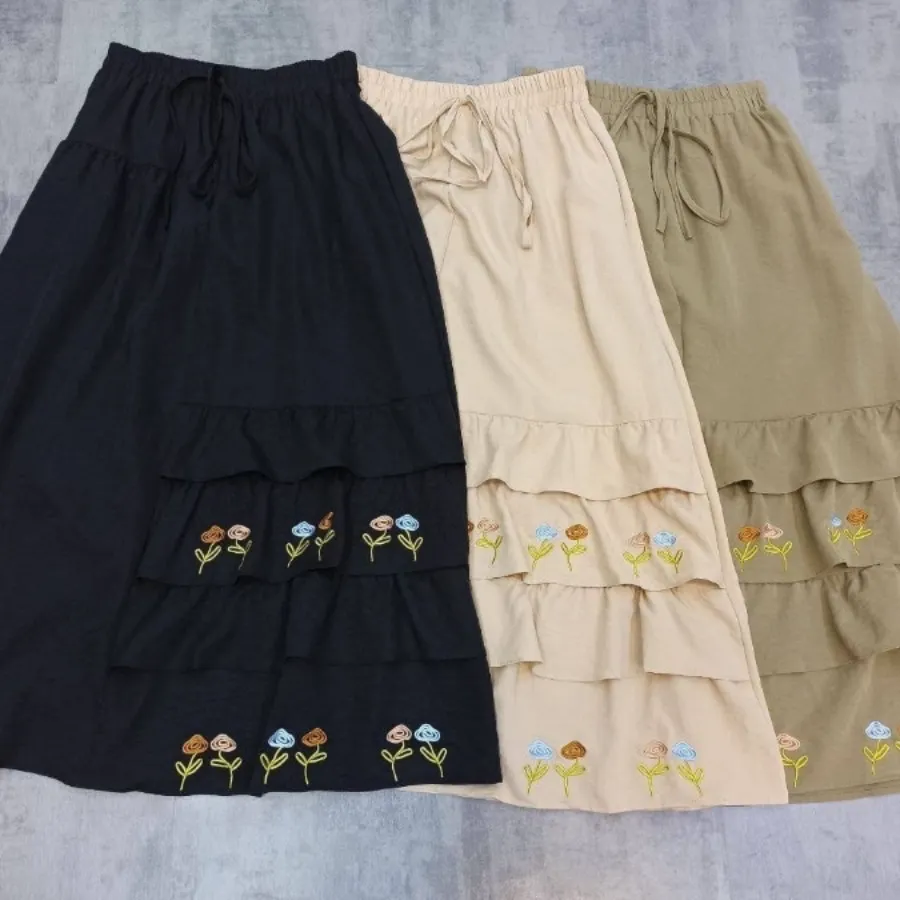 دامن جنس لنین گلدوزی شده