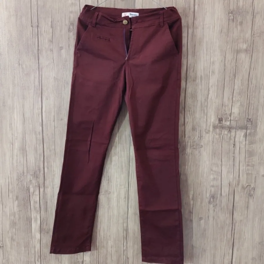 شلوار جین کتان زرشکی