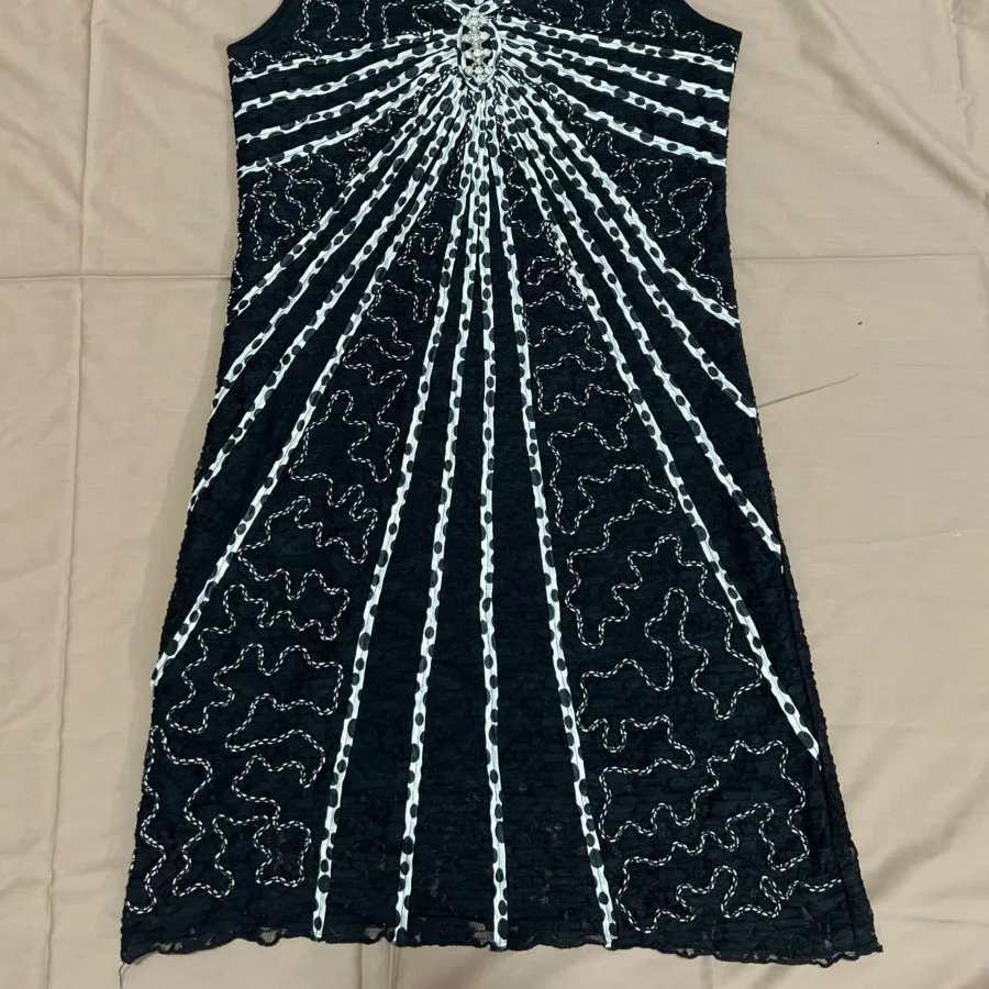 پیراهن کوتاه گیپور مشکی س