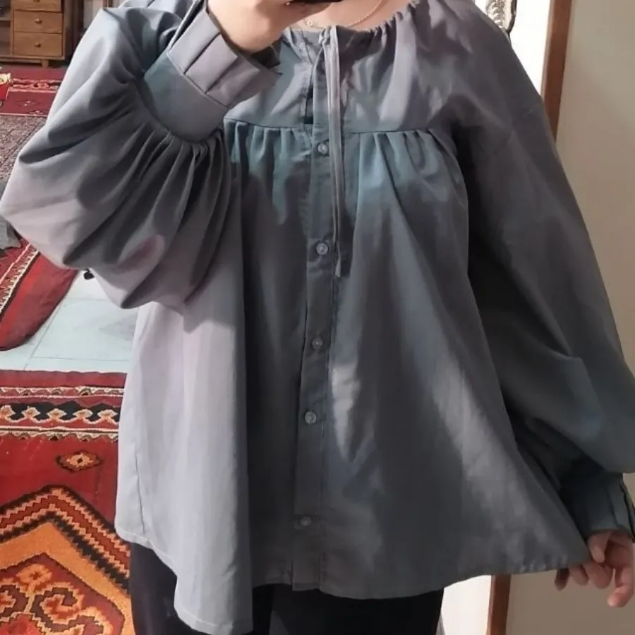 شومیز عروسکی طوسی