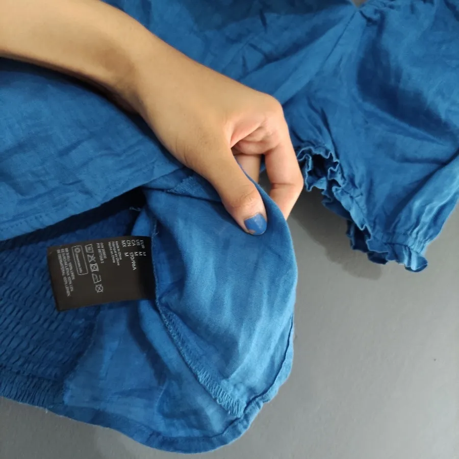 شومیز لینن آبی برند H&M