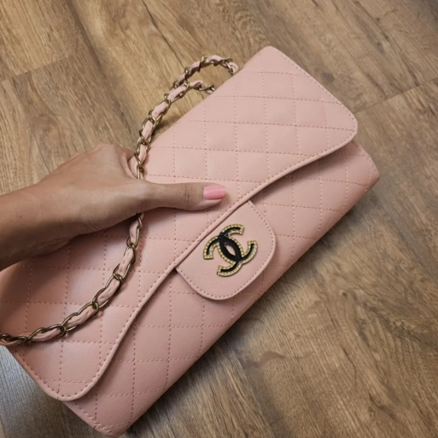 کیف صورتی دو زنجیر چنل