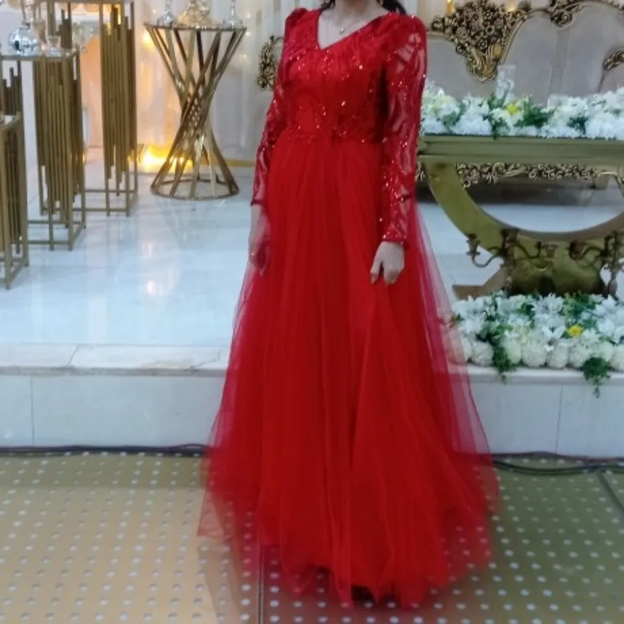 لباس شب قرمز مزون دوز