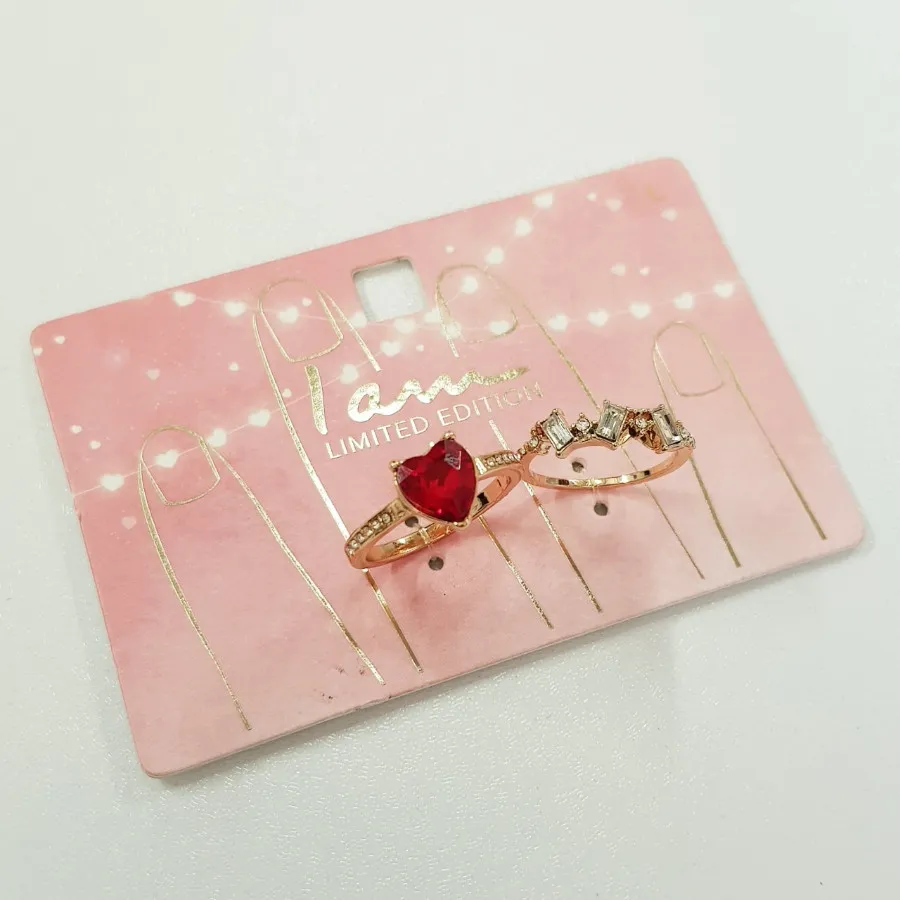 پک انگشتر طلایی قلبی