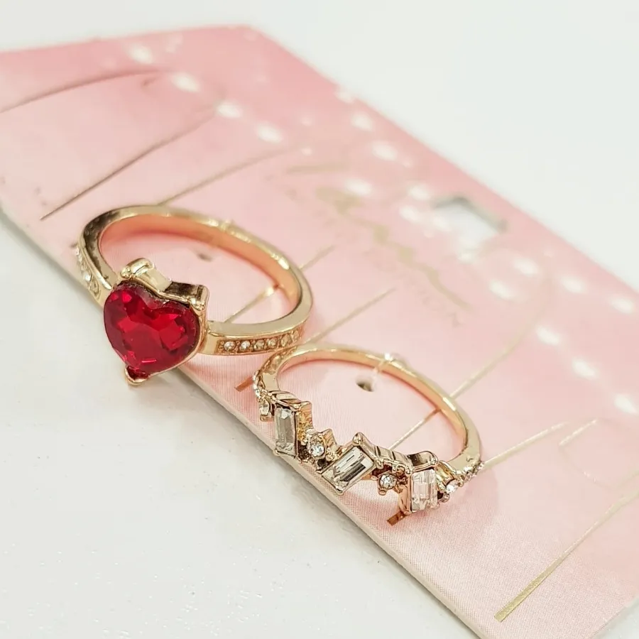 پک انگشتر طلایی قلبی