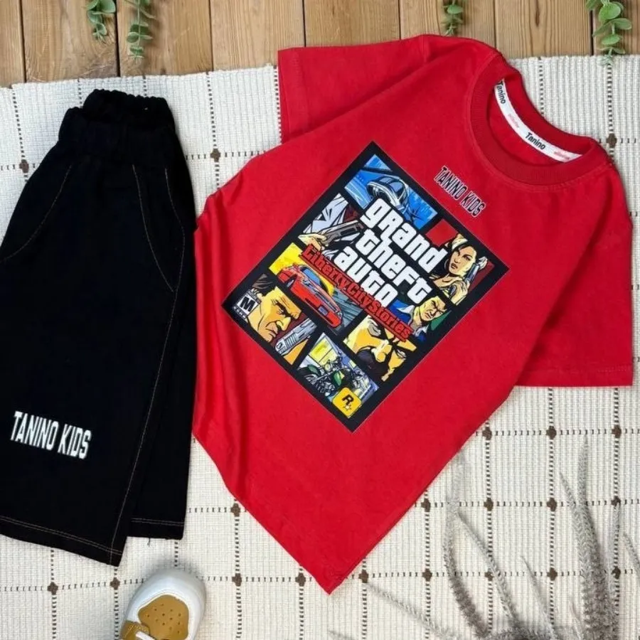 تیشرت شلوارک کتان GTA