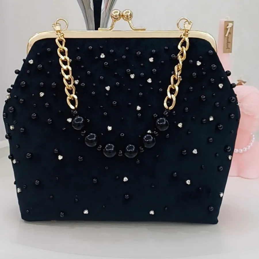 کیف مرواریدی و نگین دوزی