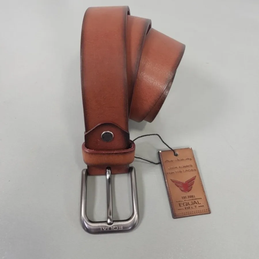 کمربند چرم ترک عسلی تیره