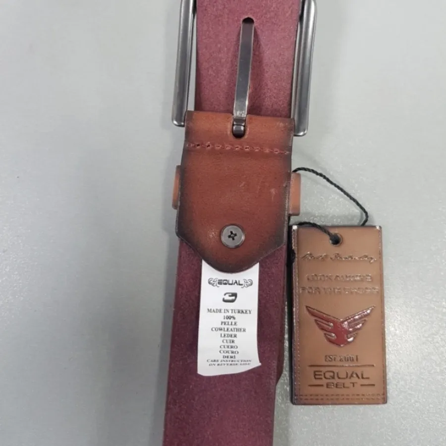 کمربند چرم ترک عسلی تیره