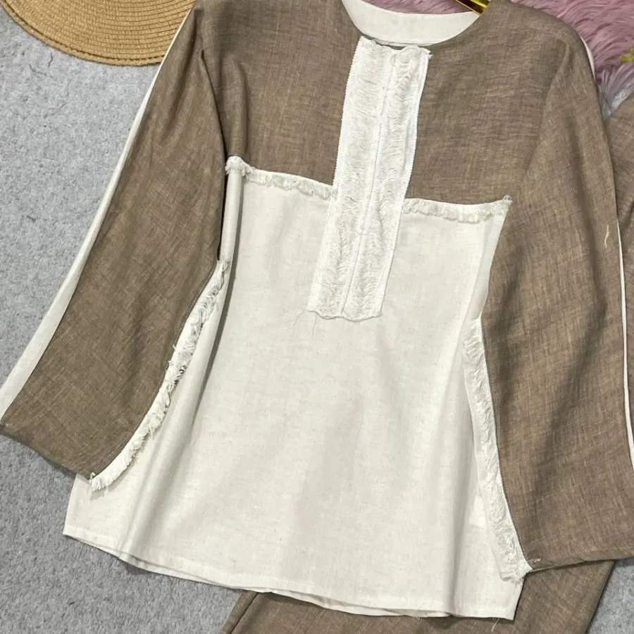 ست تونیک و شلوار ریش دار