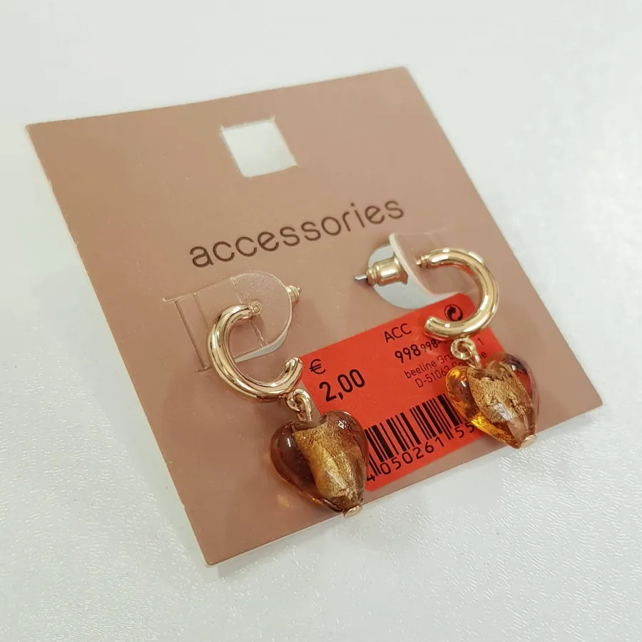 گوشواره طلایی آویز قلب ،