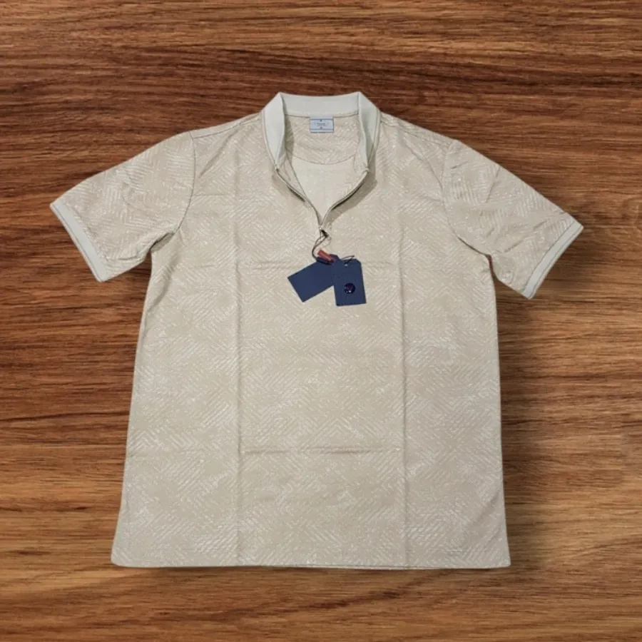 تیشرت نیم زیپ کرم