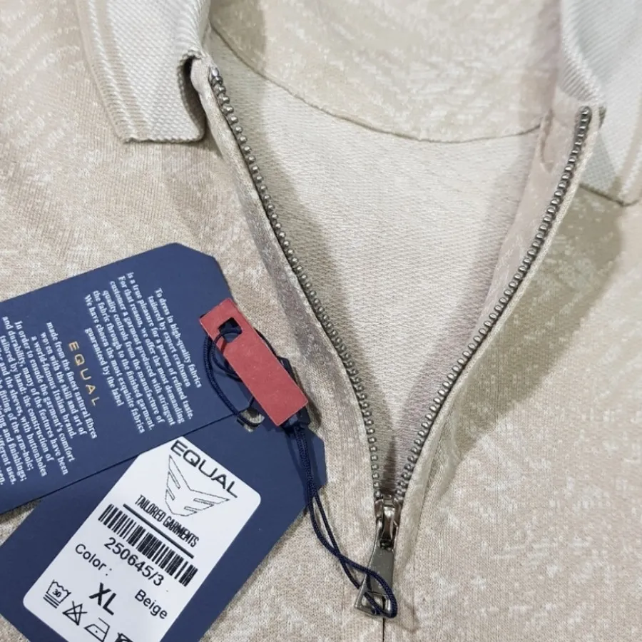 تیشرت نیم زیپ کرم