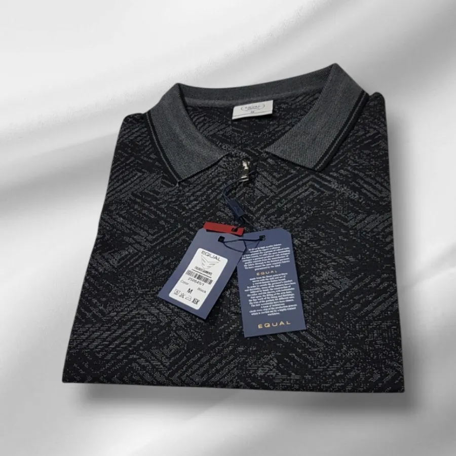 تیشرت نیم زیپ مشکی M