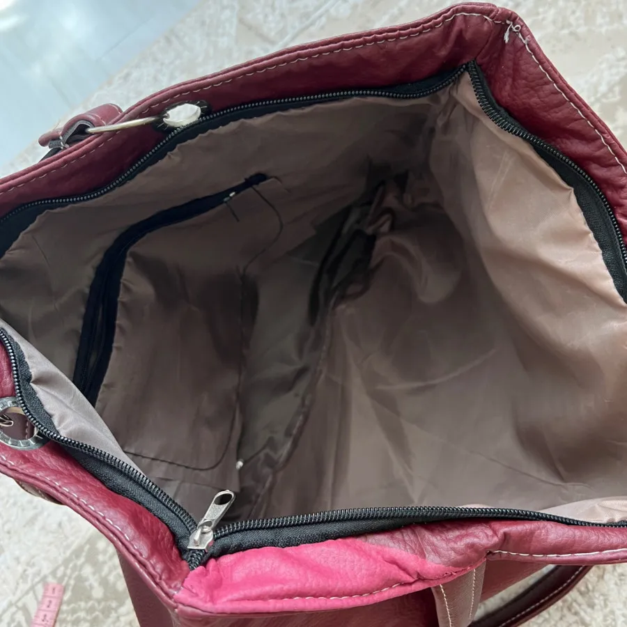 کیف جادار زنانه زرشکی