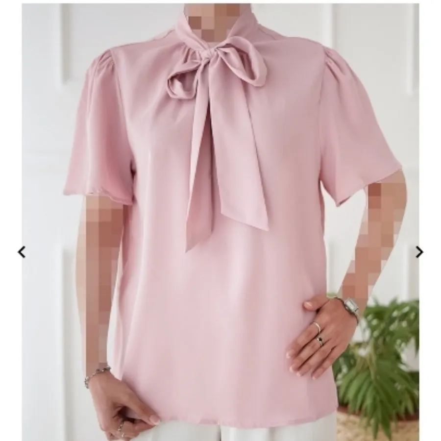 شومیز آستین کوتاه کرپ نخ