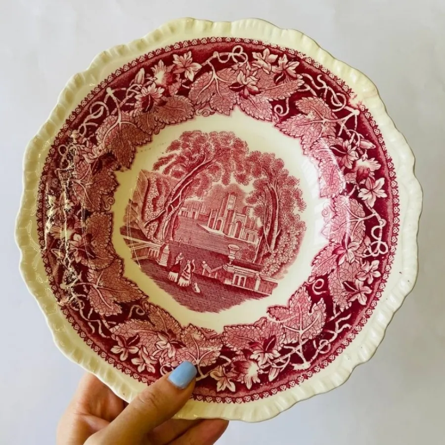 بشقاب قلم صورتی انگلیسی