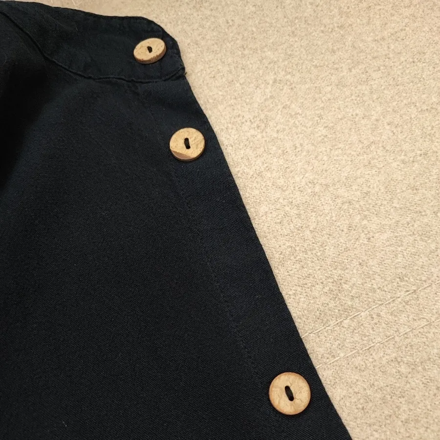 شومیز لینن سورمه ای