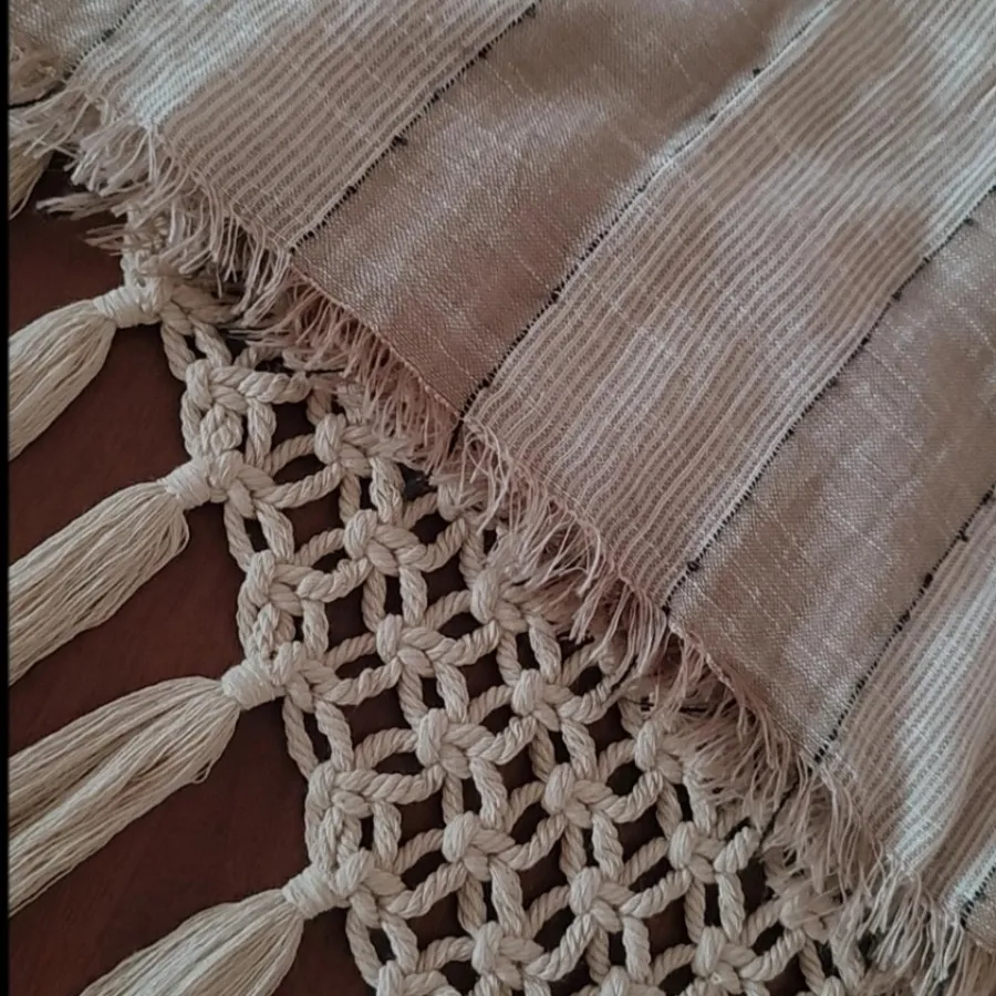 شال لینن راه راه