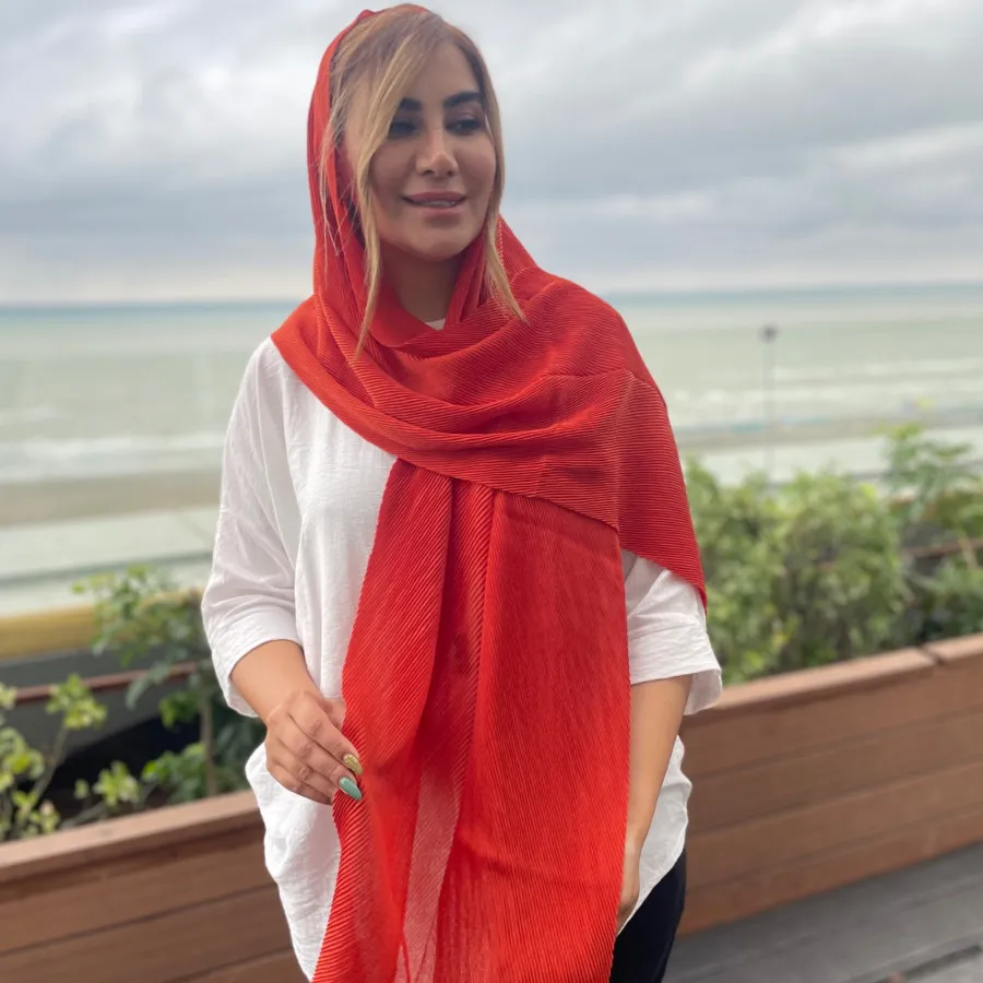 شال پلیسه رنگی