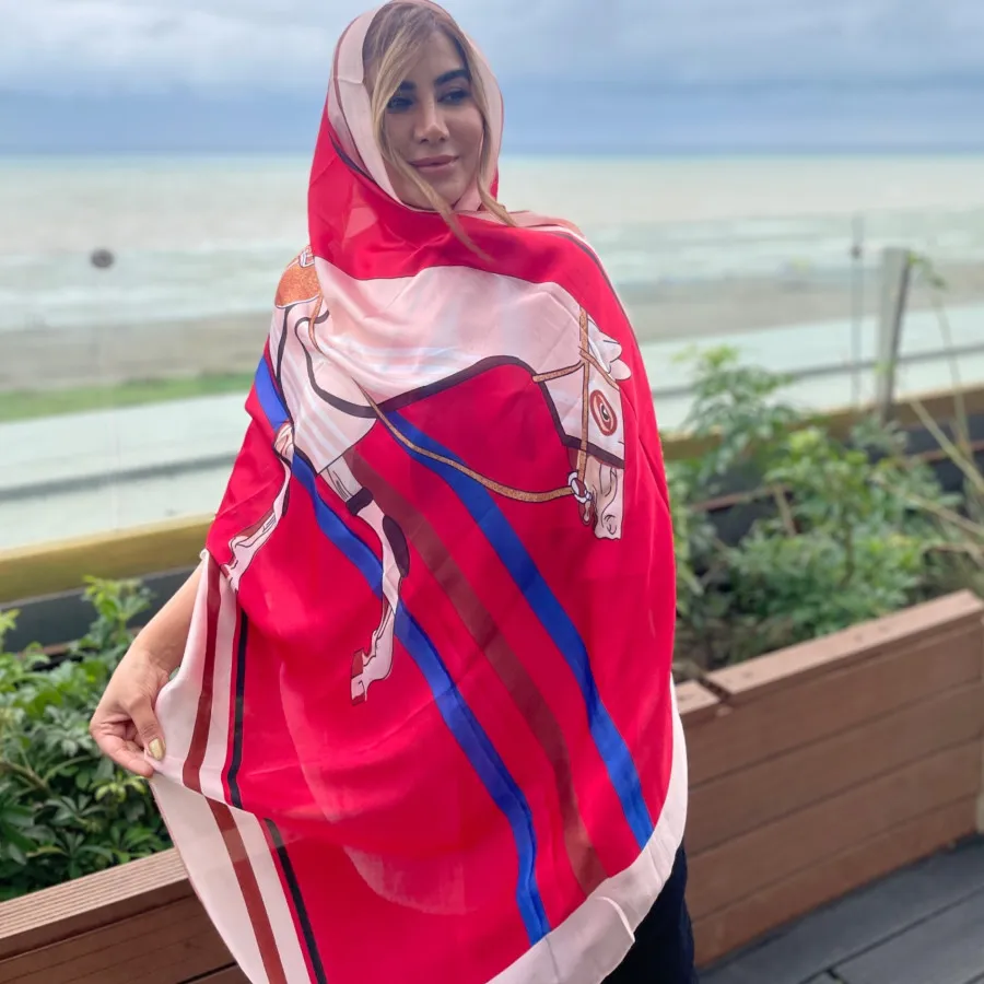 شال ساتن ابریشم برند