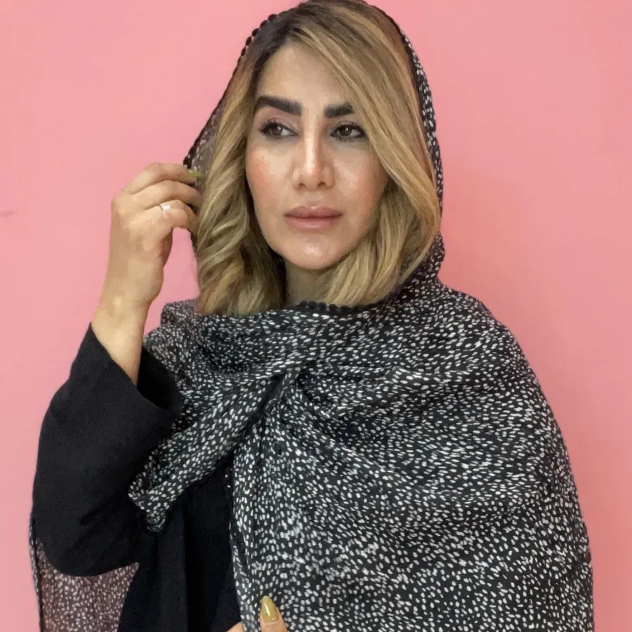 شال پلیسه دورخامه دوزی