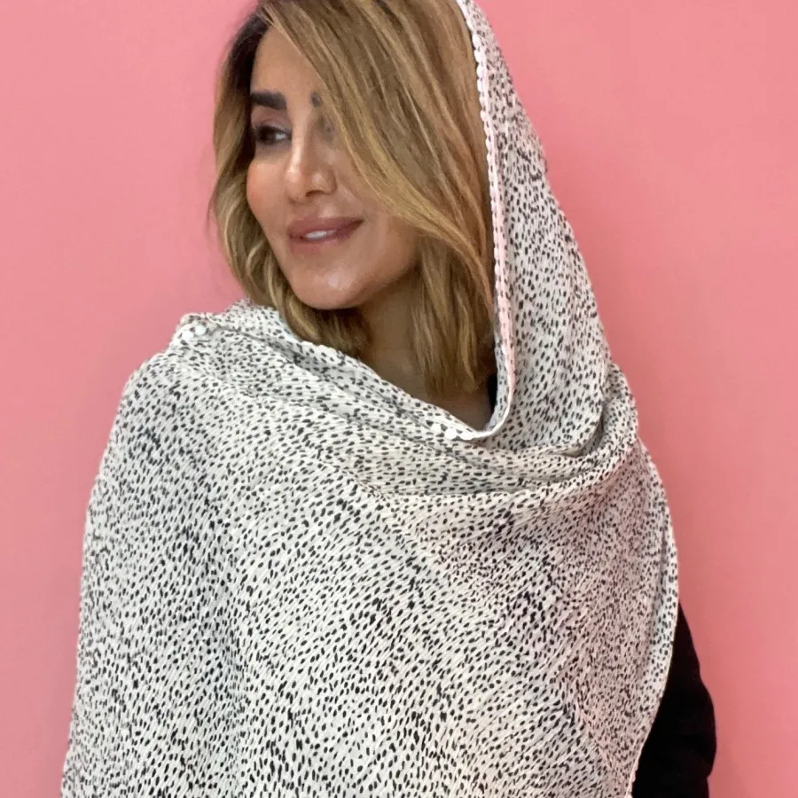 شال پلیسه دورخامه دوزی