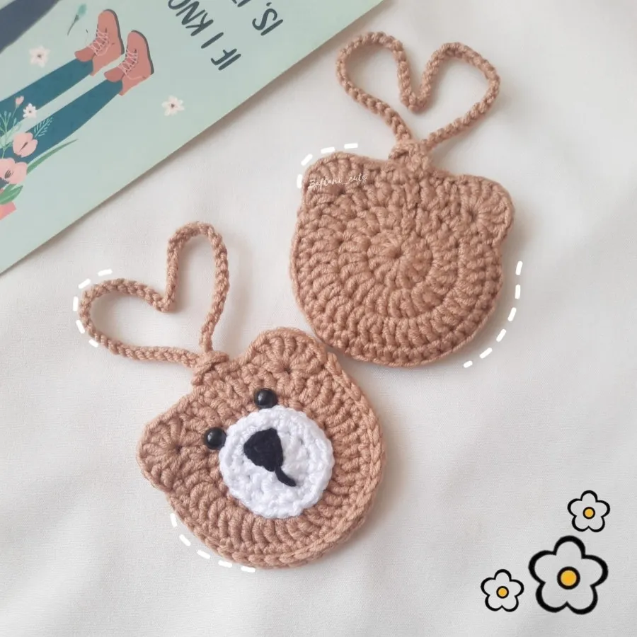 آویز کیف خرسی بافتنی