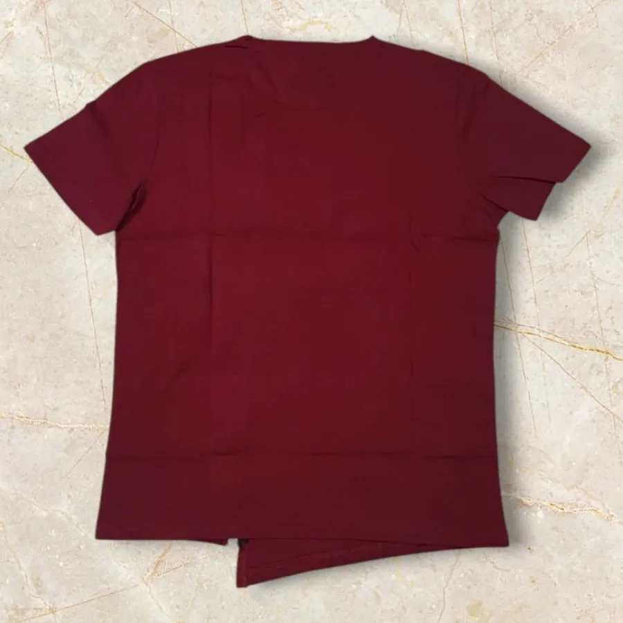 تیشرت ترک زرشکی جلو زیپی