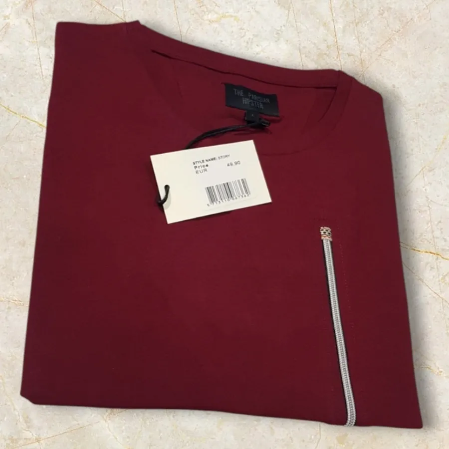 تیشرت ترک زرشکی جلو زیپی