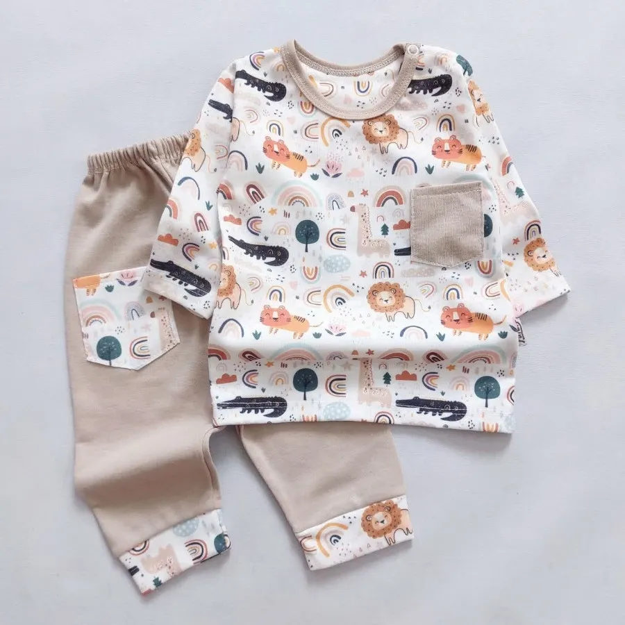 بلوز شلوار و سرهمی کرم حی