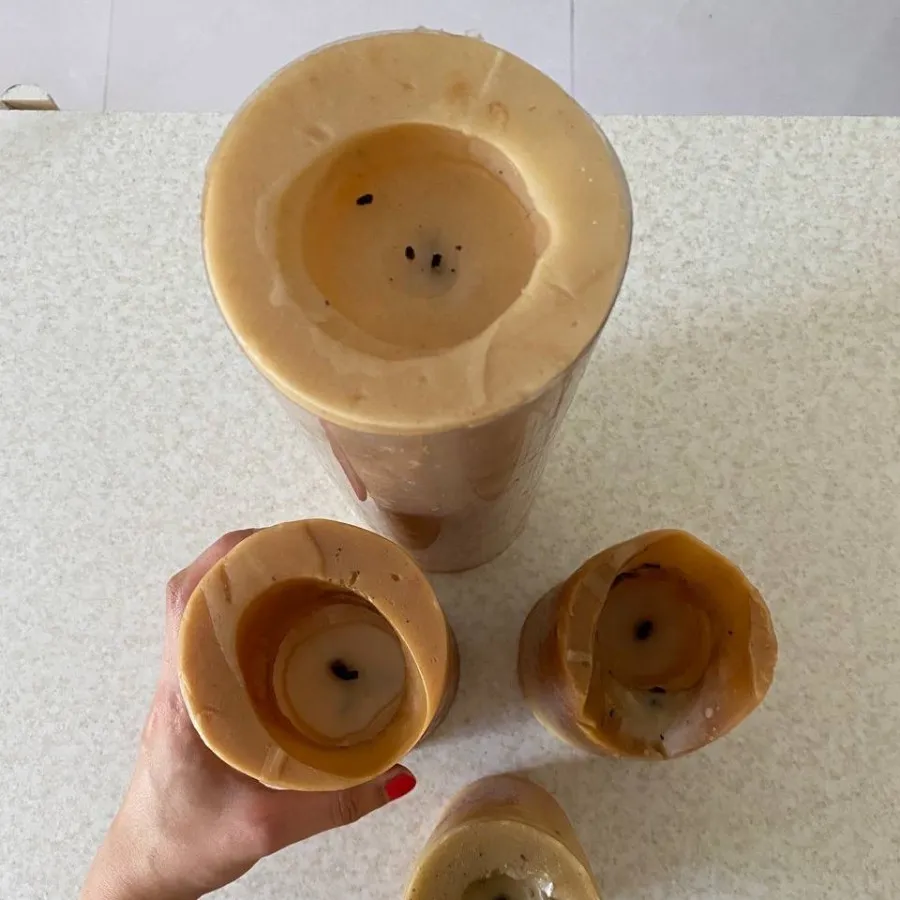 4 عدد شمع استوانه ای