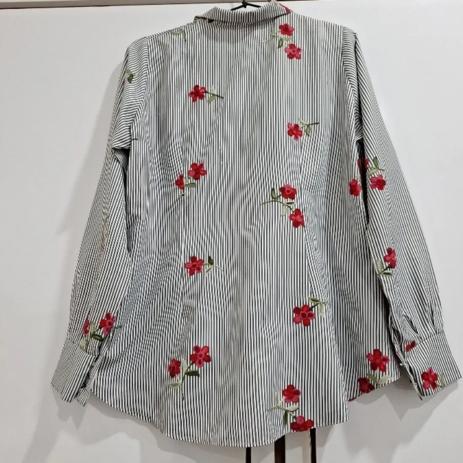 شومیز راه راه  گلدوزی شده