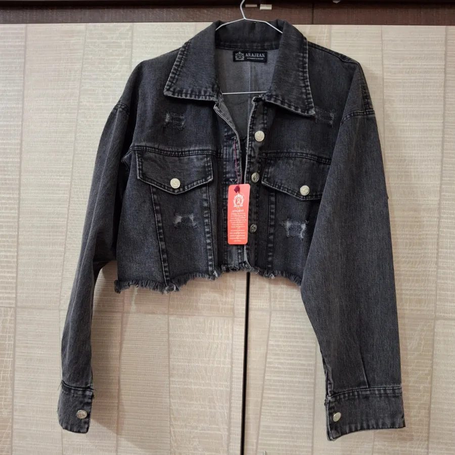 کراپ کت جین ذغالی