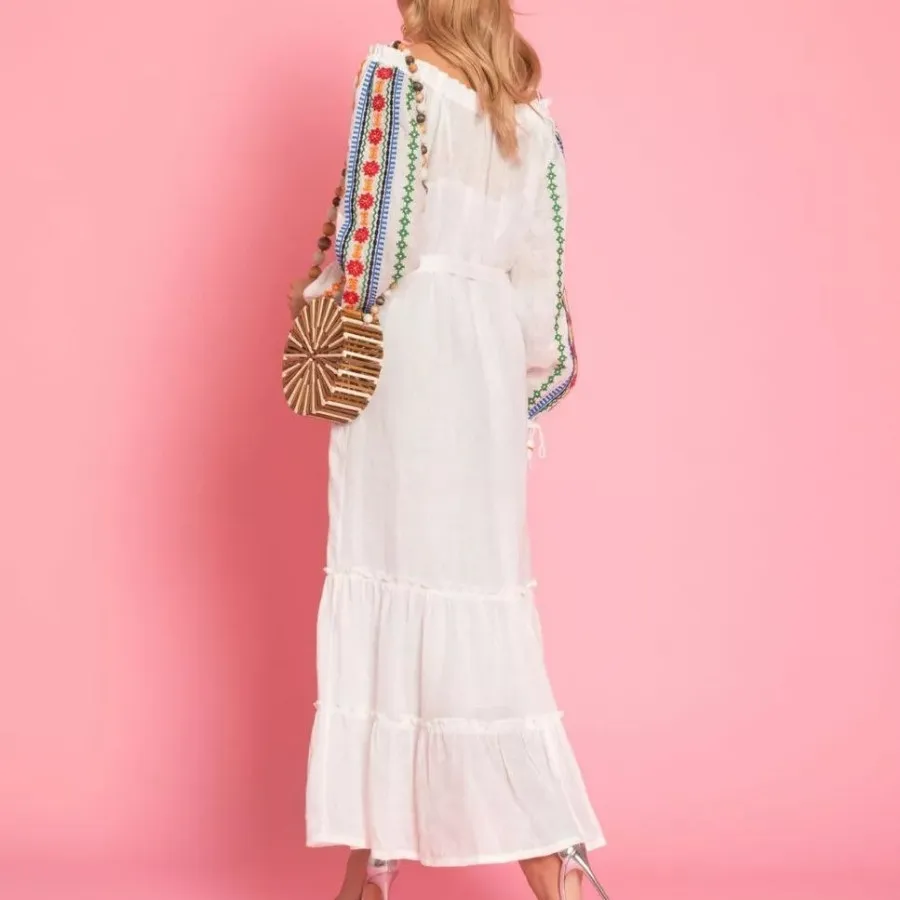 پبراهن گلدوزی جنس نخ کنف