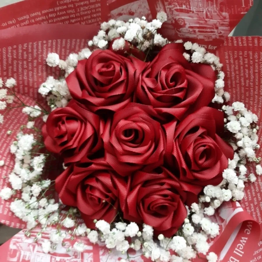 دسته گل روبانی