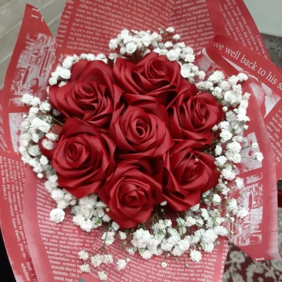 دسته گل روبانی