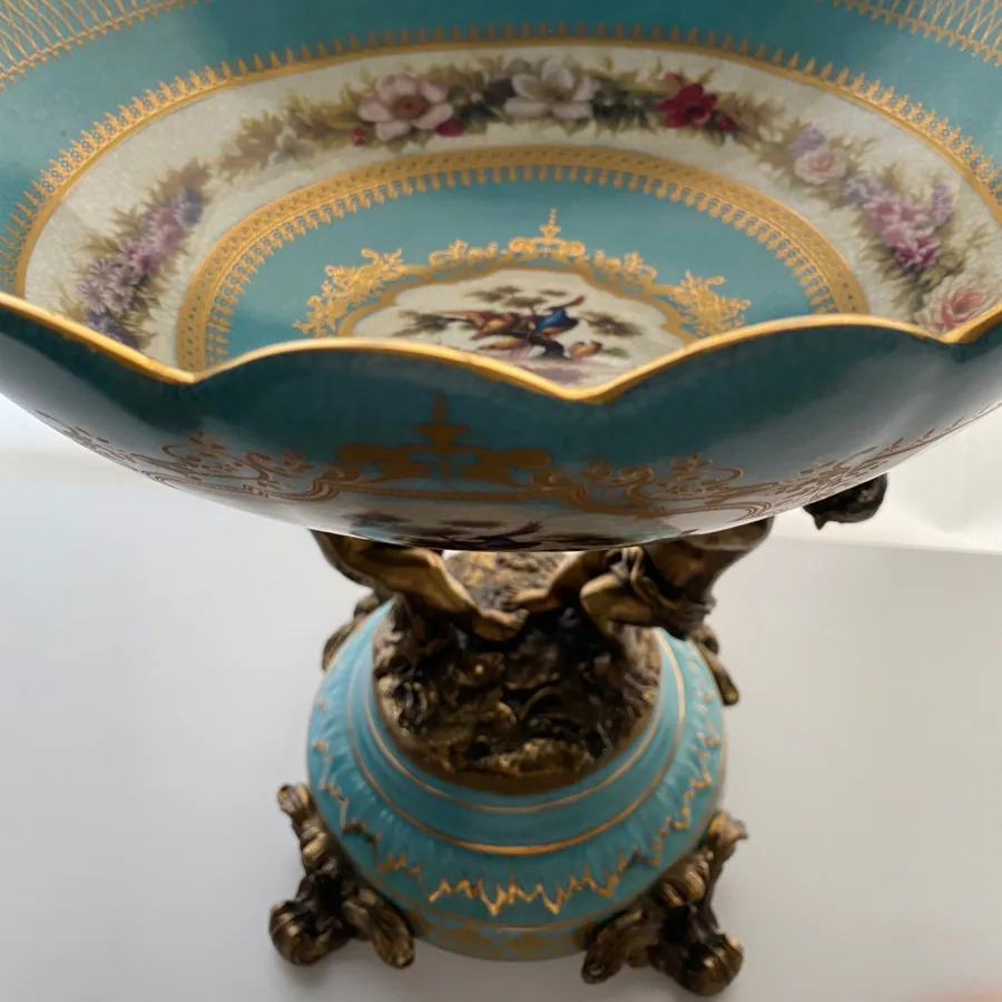 چینی پایه برنزی کبالت